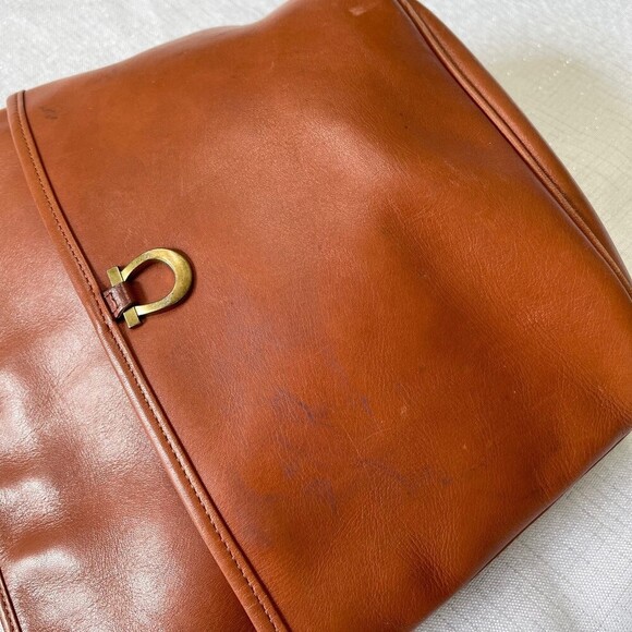 Etienne Aigner Leather Crossbody Bag. Brown Leather. - Picture 10 of 12